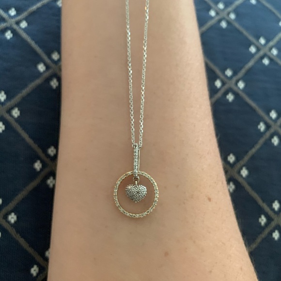 Jewelry - 14k Gold w/ Pavé Diamond Encircled Heart Necklace